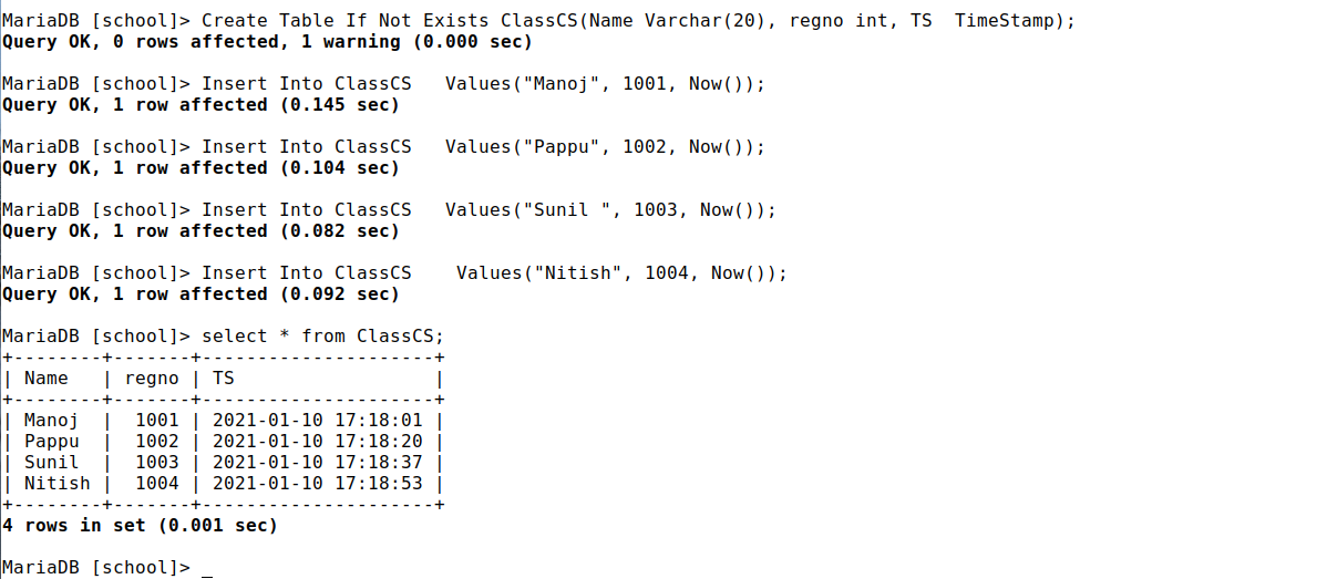 Time and Date Datatypes and Functions