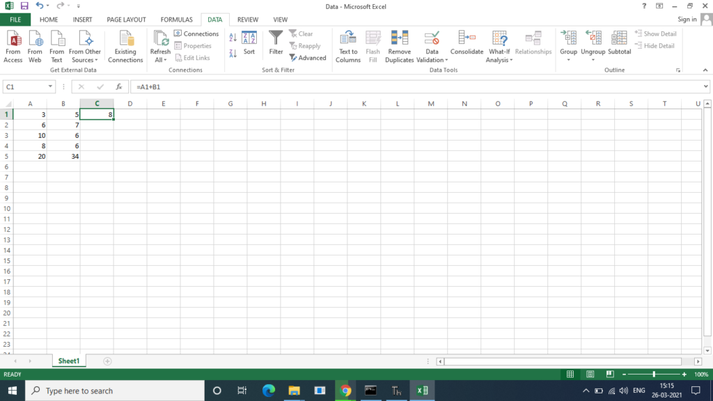 Addition In Excel