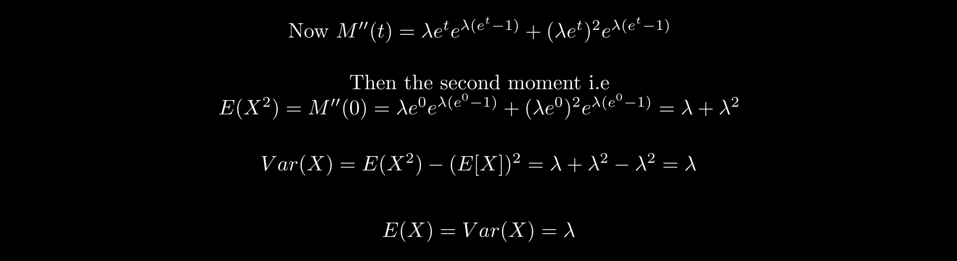 Variance of Poisson Random Variable