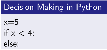 Decision Making in Python