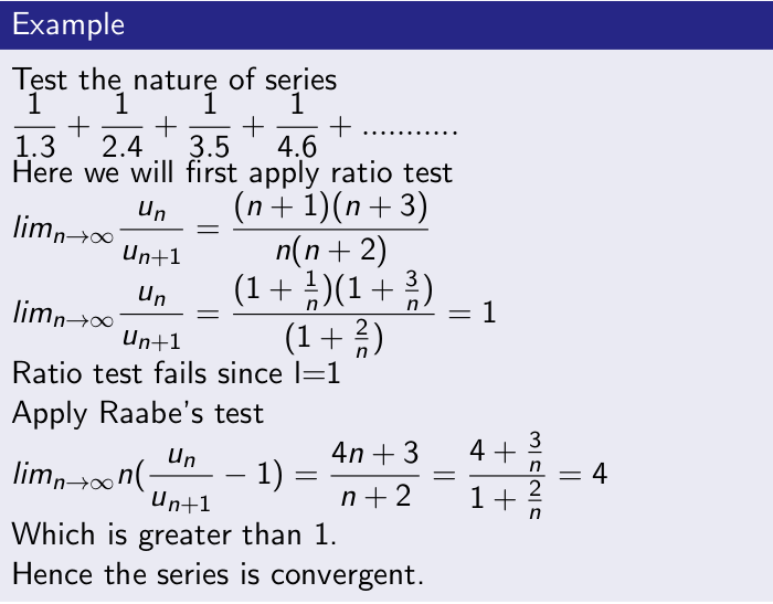 Example of Convergence Test