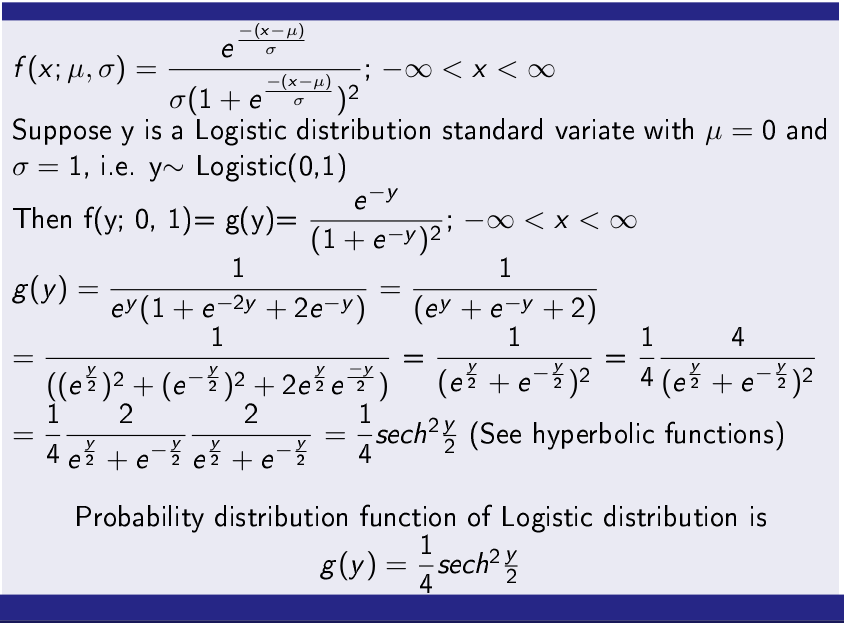 Logistic Distribution PDF