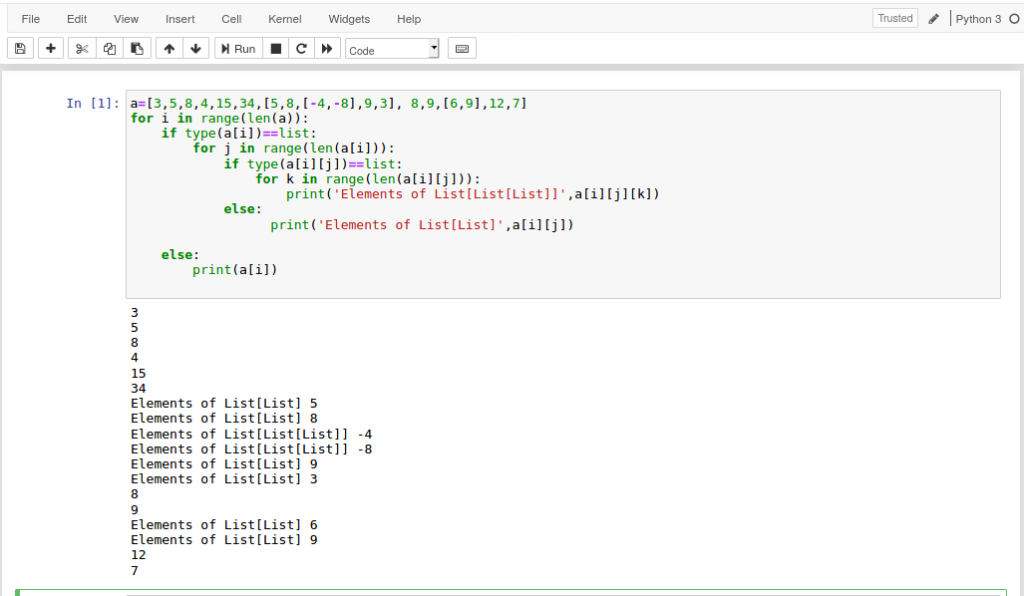 Nested Lists in Python