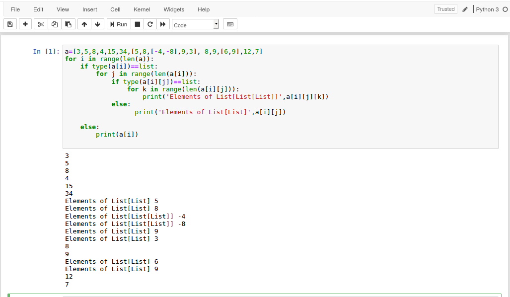 python nested assignments